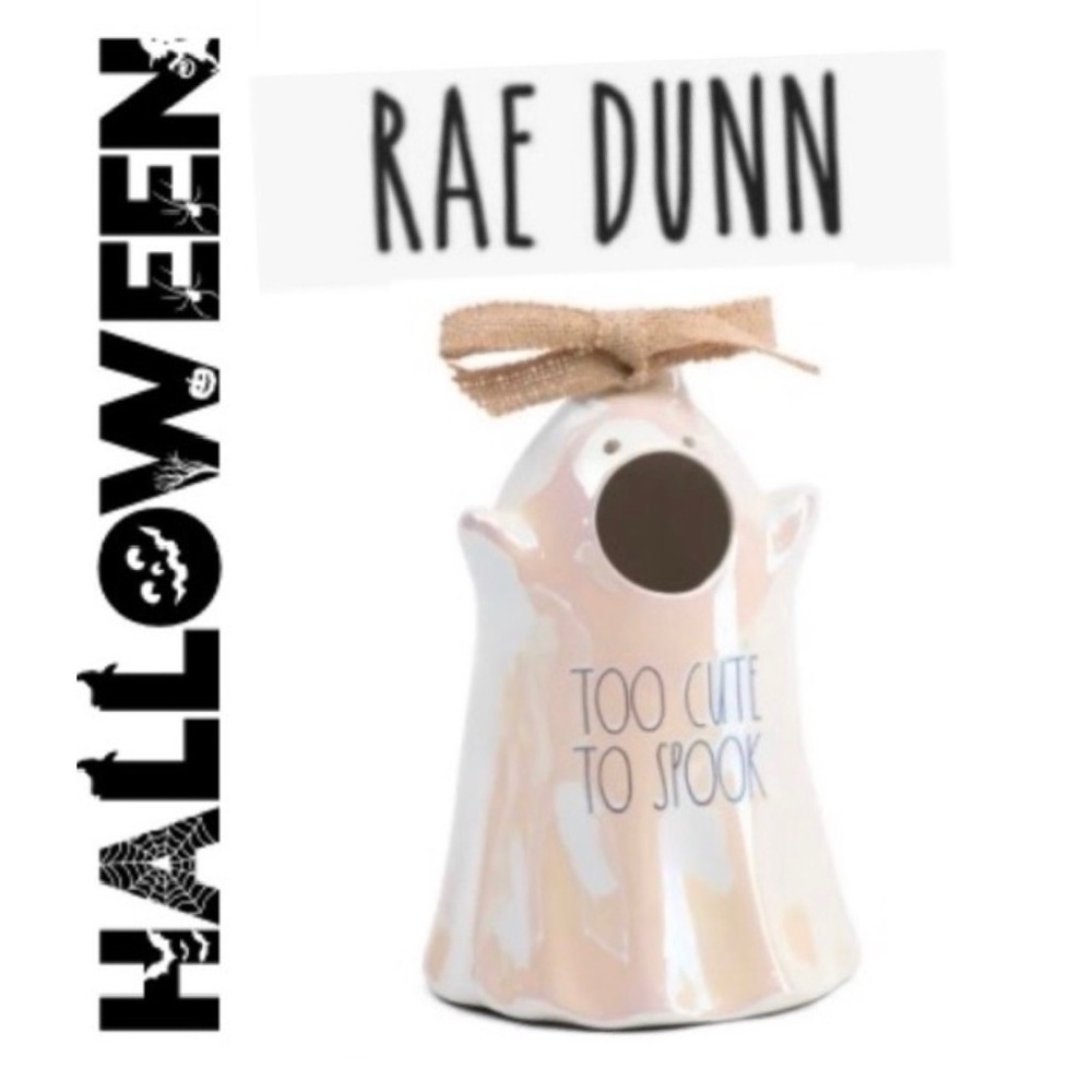🎃👻 RAE DUNN Halloween TOO CUTE TO SPOOK Luster Ghost Birdhouse NIB